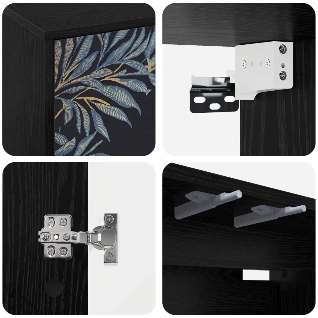 Mobile TV da Parete DOKKUM 102 x 33 x 40 cm Rovere Nero 8007166