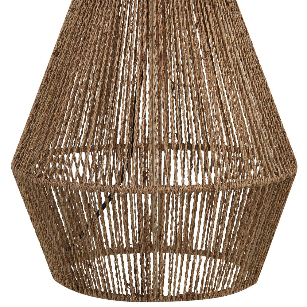 Lampada da tavolo carta intrecciata fatta a mano bianco e naturale 52 cm