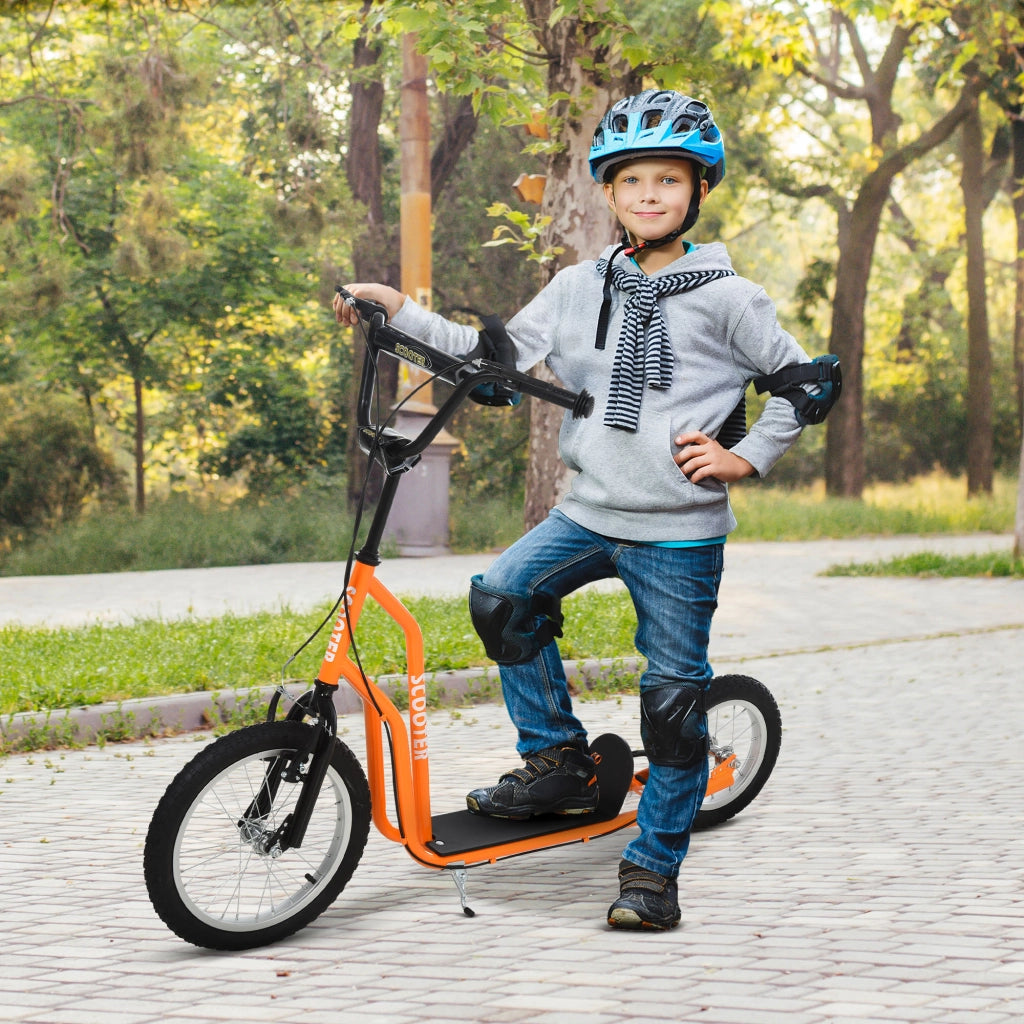 Monopattino per Bambini con Manubrio Regolabile e Freni ¨C zephmum ¨C Arancione 16 Pollici