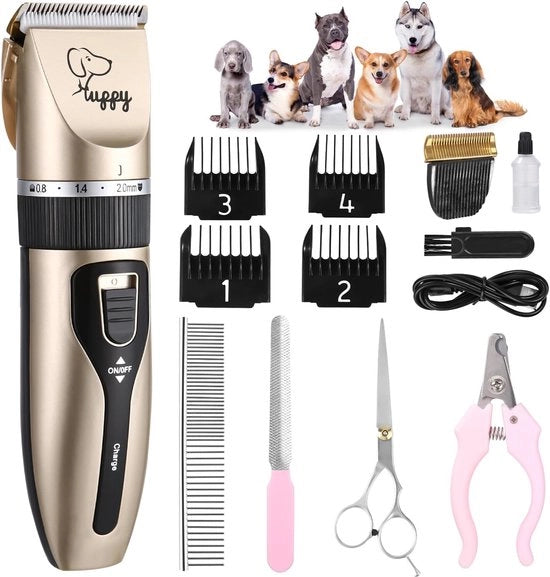 Kit di taglio per cani - Trimmer per cani - Set di taglio per animali - oro
