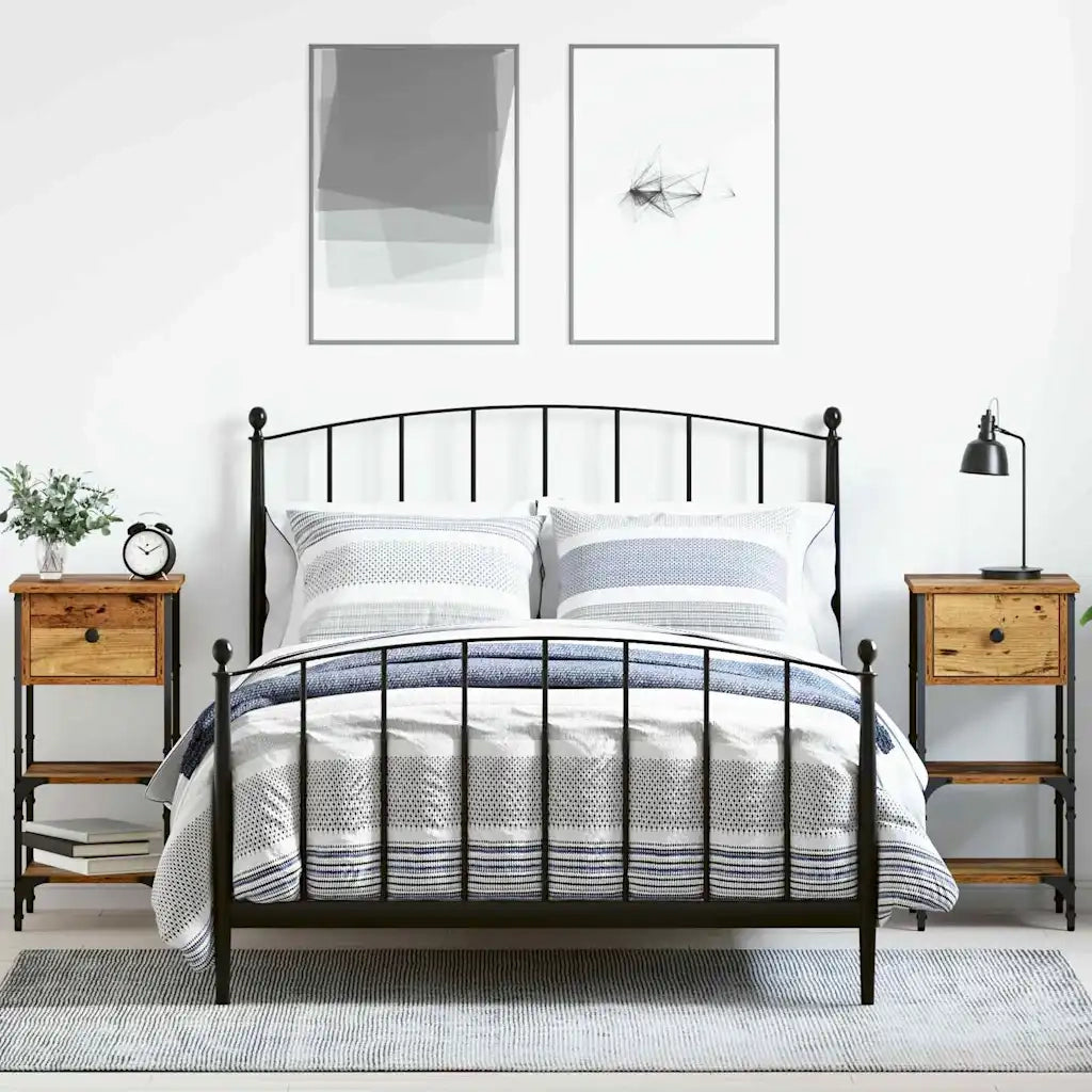 Armadio da Notte con cassetto 2 pcs Marrone 33.5 x 36 x 70 cm 871237