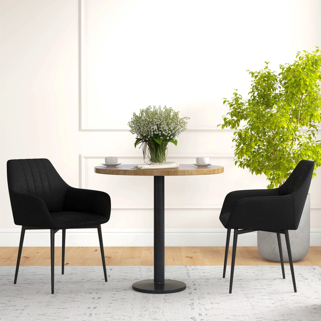 Sedia da Pranzo Scandinava ¨C Zephmum ¨C 2 Pezzi Struttura Metallo Nero