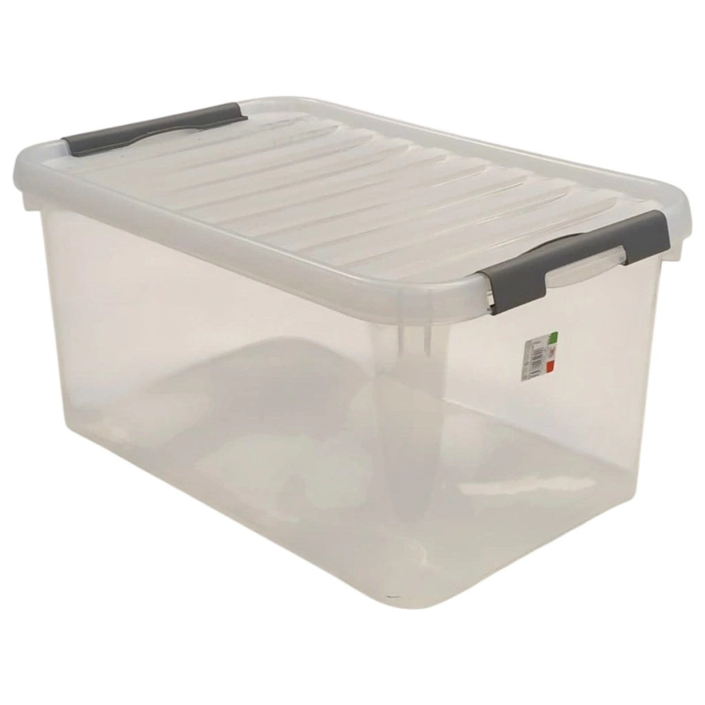 BOX 55L 58X39XH28CM TRASPARENTE CON MANIGLIE