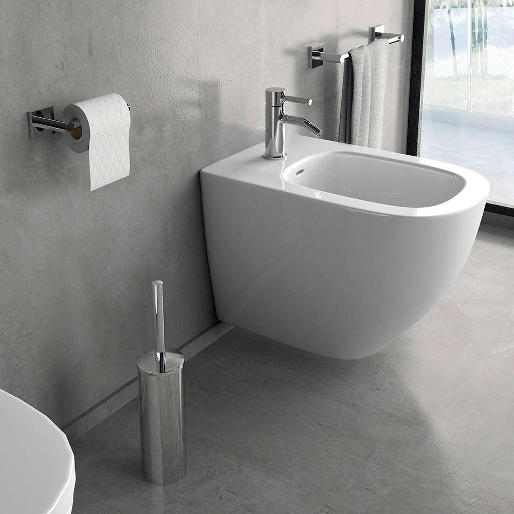 Portarotolo a muro Gedy in acciaio inox e cromall serie Fuji