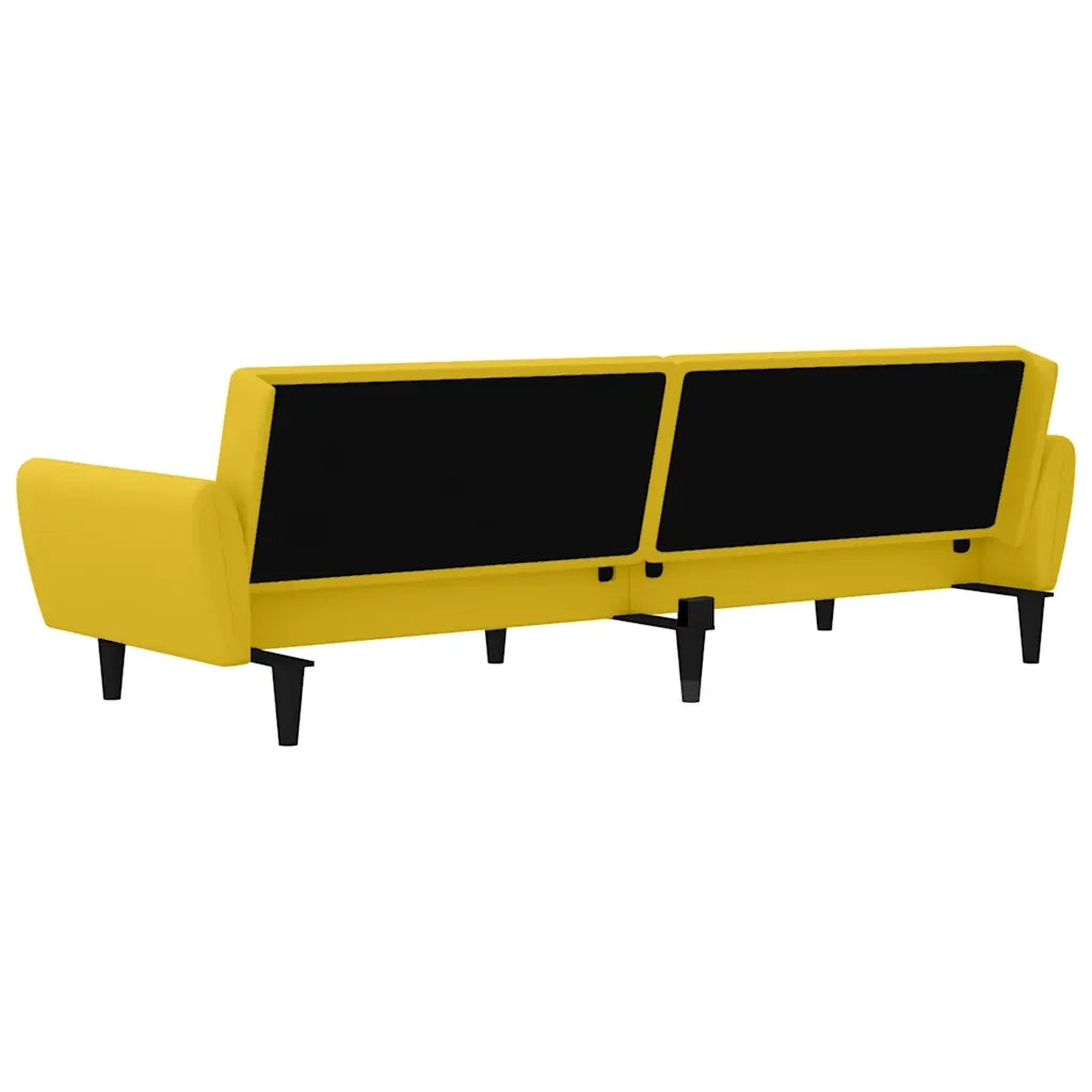 Divano letto | Sof¨¤ letto | Letto singolo a 2 Posti Giallo in Velluto