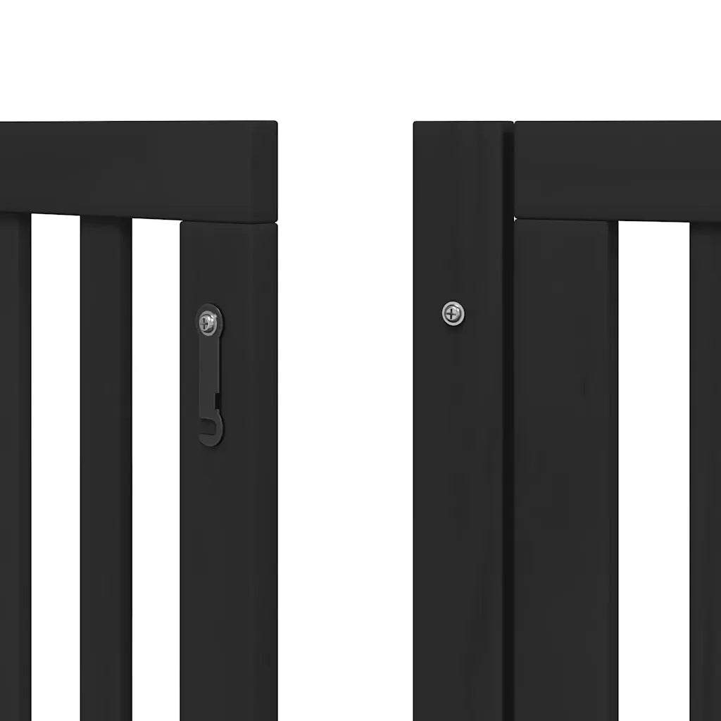 Cancello per Cani Porta Pieghevole Nero 9 Pannelli 450cm Pioppo CFW9622398