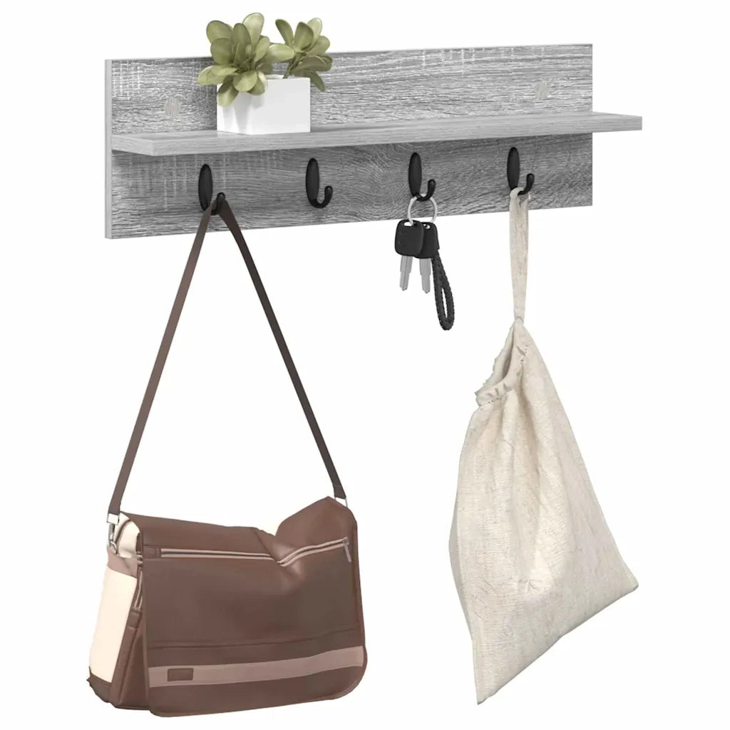 Appendiabiti a muro Grigio Sonoma 60 x 10,5 x 18 cm 874392