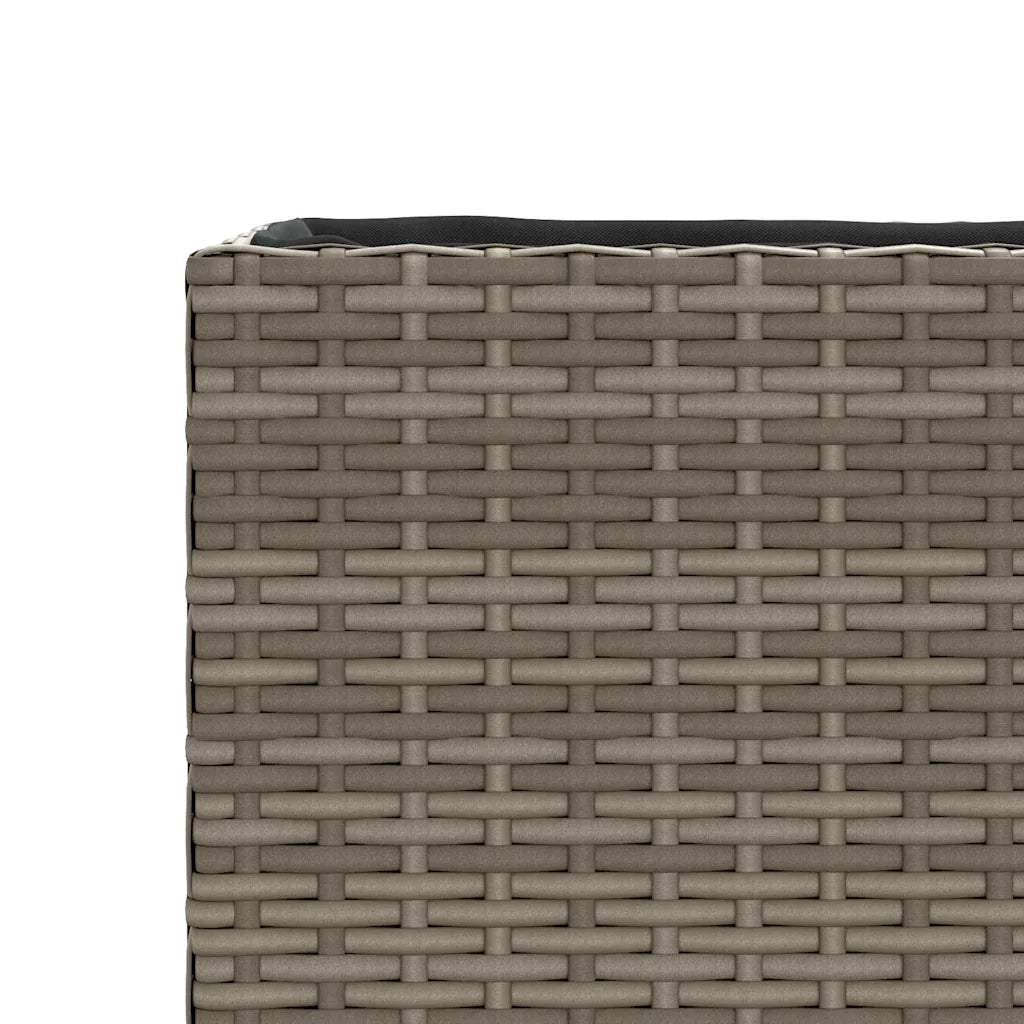 vidaXL Fioriere da Giardino con 2 Vasi Grigie 90x20x40cm in Polyrattan