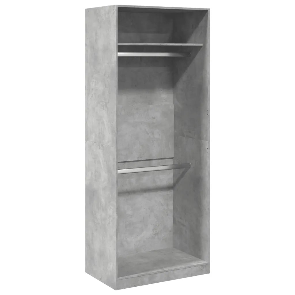 Armadio Grigio Cemento 80x50x200 cm in Legno Multistrato
