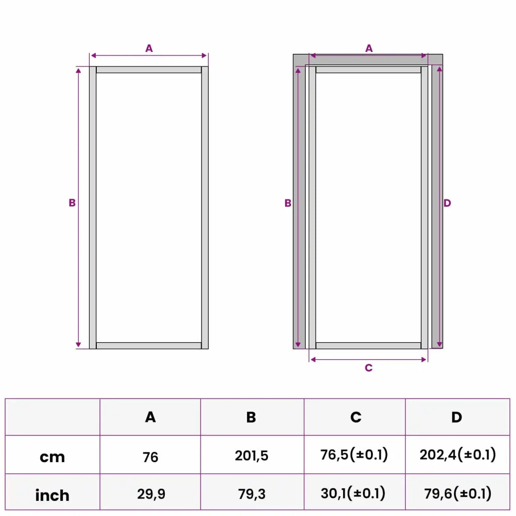 Porta Interna 76 x 201,5 cm Vetro Temperato e Alluminio 42054101