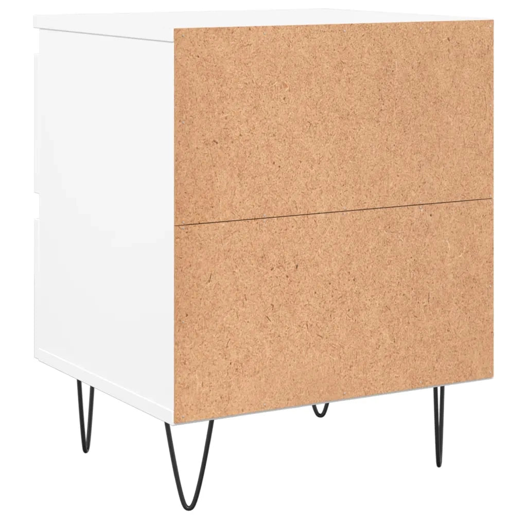 Comodino Bianco 40x35x50 cm in Legno Multistrato 826876