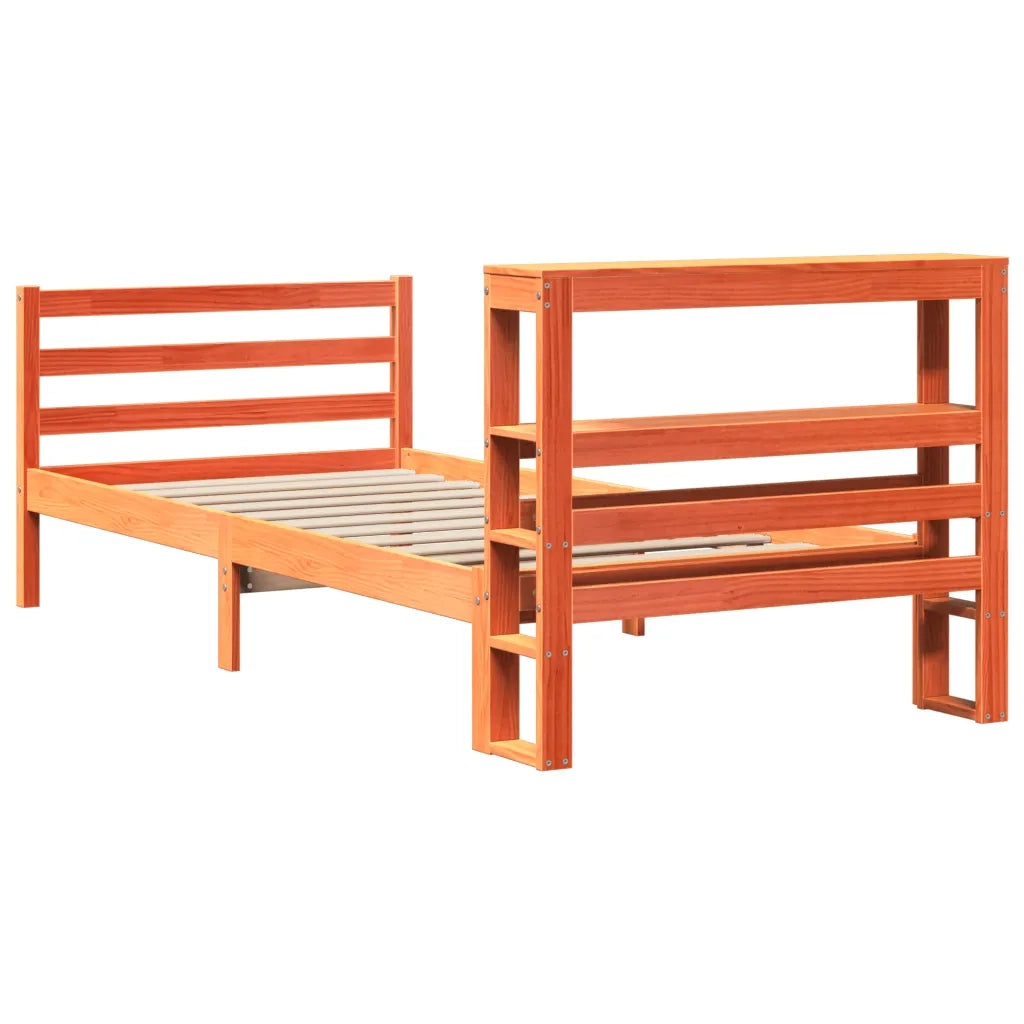 Letto senza Materasso Marrone Cera 75x190 cm in Legno di Pino 3305836