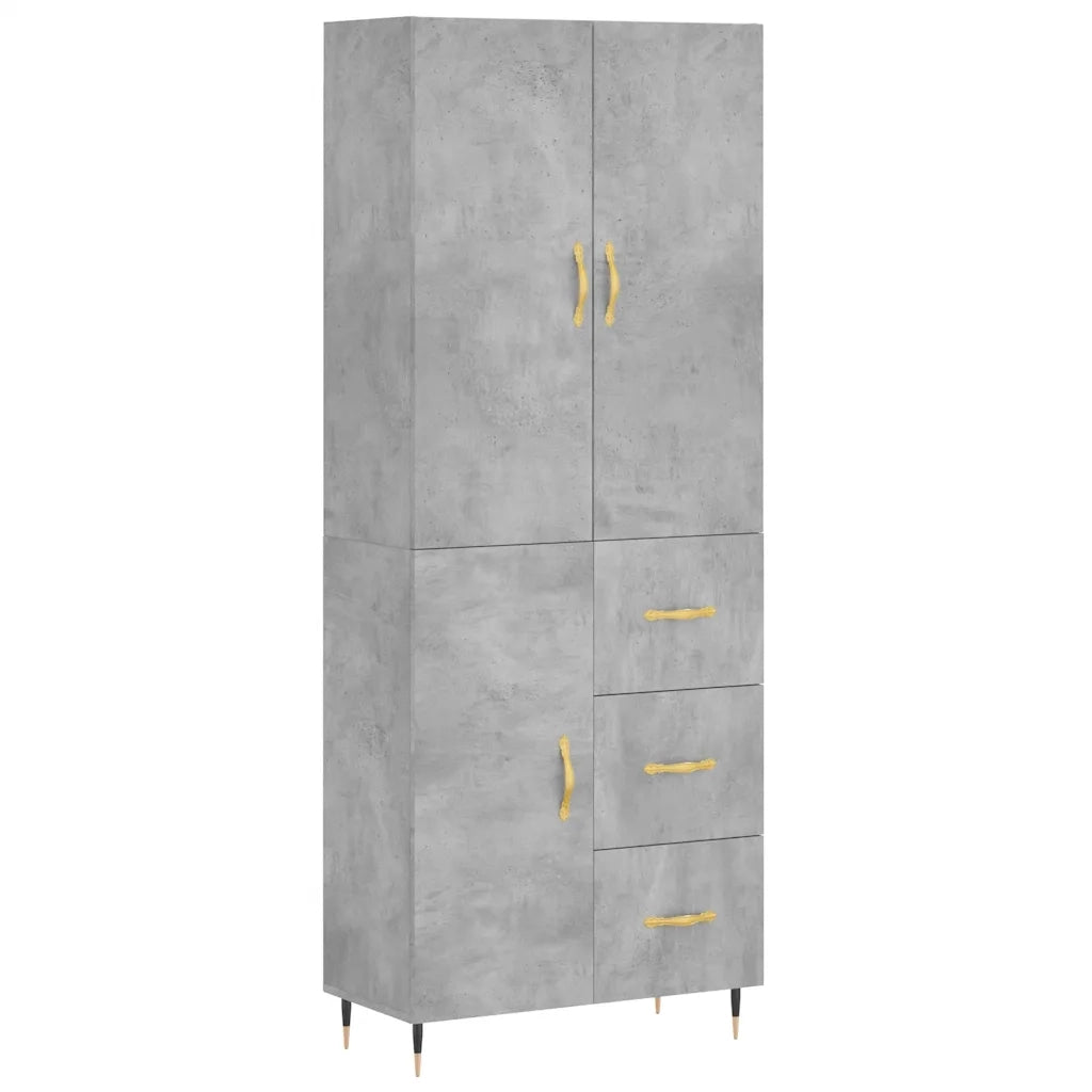 Credenza Grigio Cemento 69,5x34x180 cm in Legno Multistrato 3195887