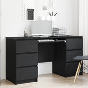 Scrivanie 2 pezzi in rovere nero 140x50x76 cm in legno ingegnerizzato