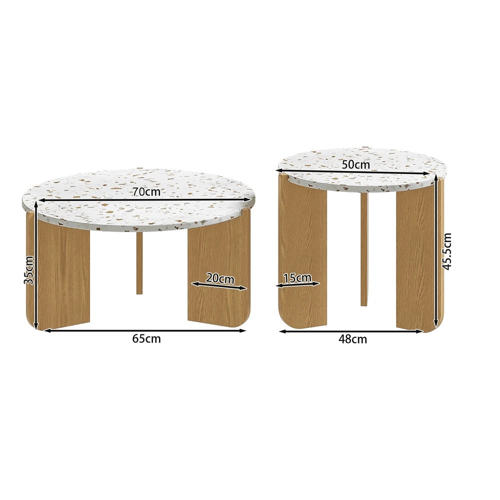 Set 2 Tavolini da Caff¨¨ per Soggiorno e Balcone ¨C Xylo ¨C Moderno