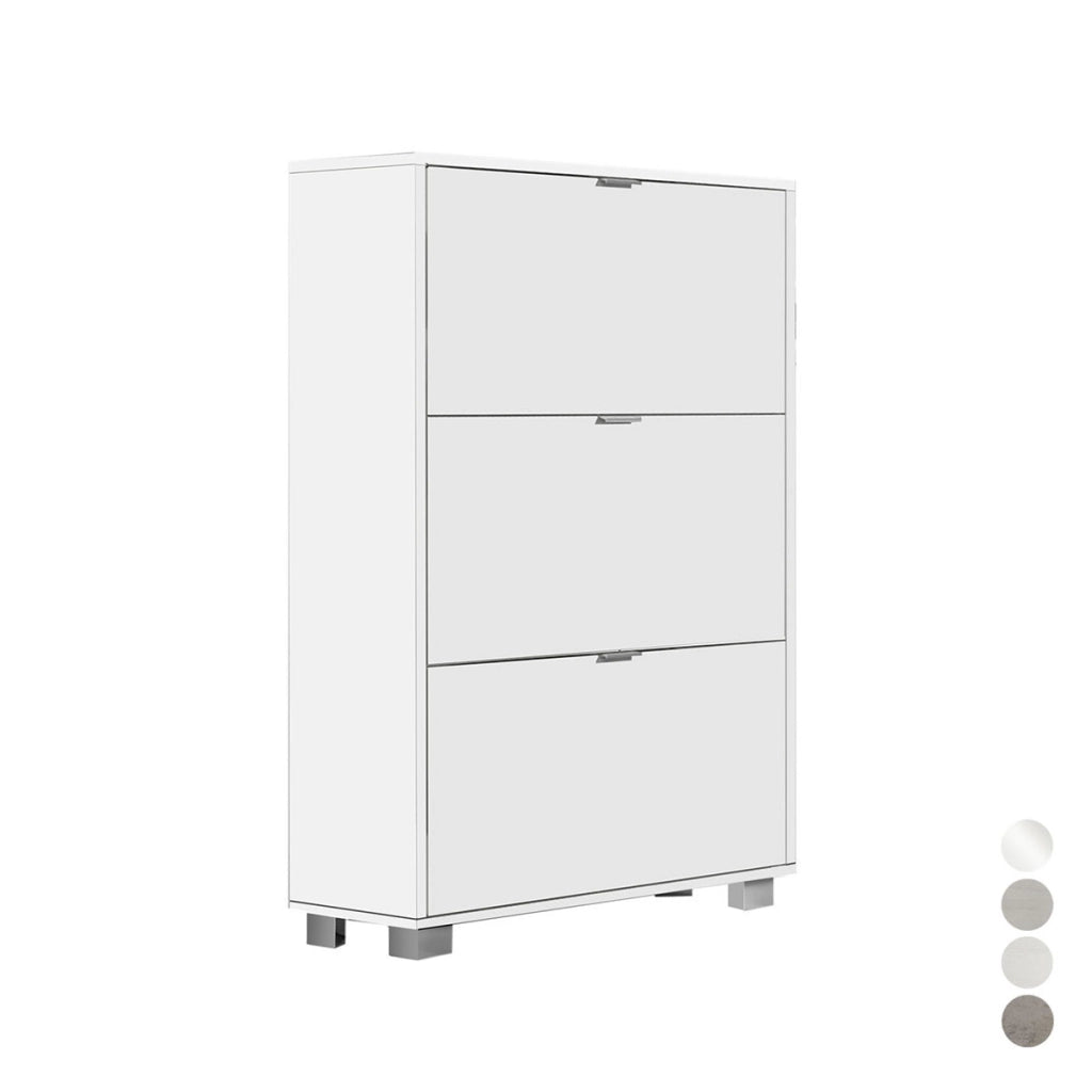 SCARPIERA CON 3 RIBALTE IN NOBILITATO- cm L76xH118xP30 Olmo Bianco- DH- pezzi 1