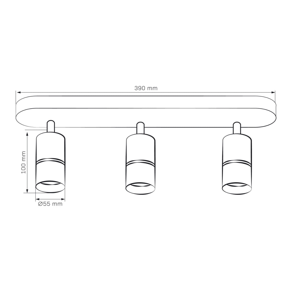 Plafoniera/Applique Polux Bamboo 3xGU10 bianca orientabile