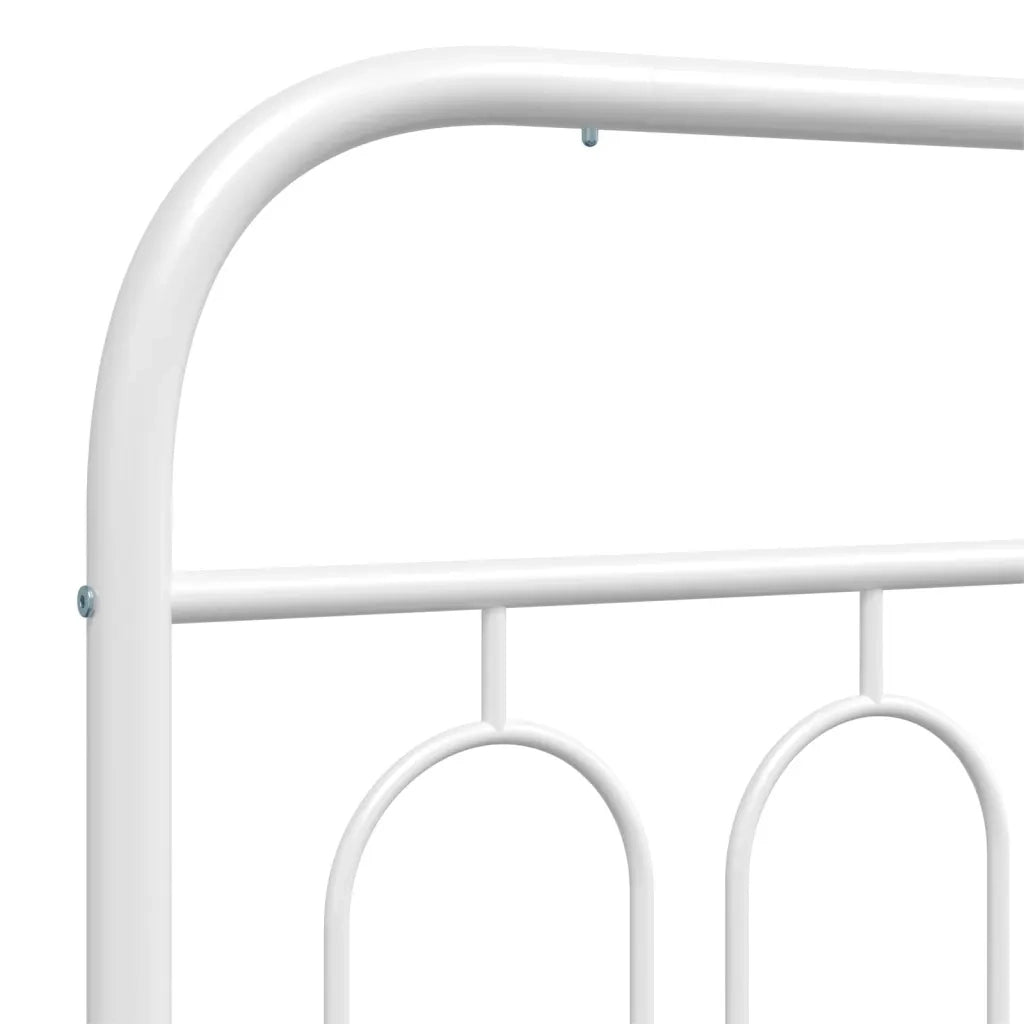 Giroletto senza Materasso con Testiera-Struttura Letto Metallo Bianco 75x190 cm 438052