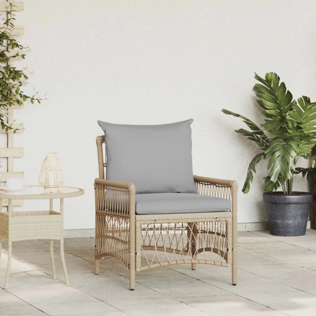 Sedia da Giardino con cuscino Beige 73 x 61 x 77 cm polyrattan 42006220