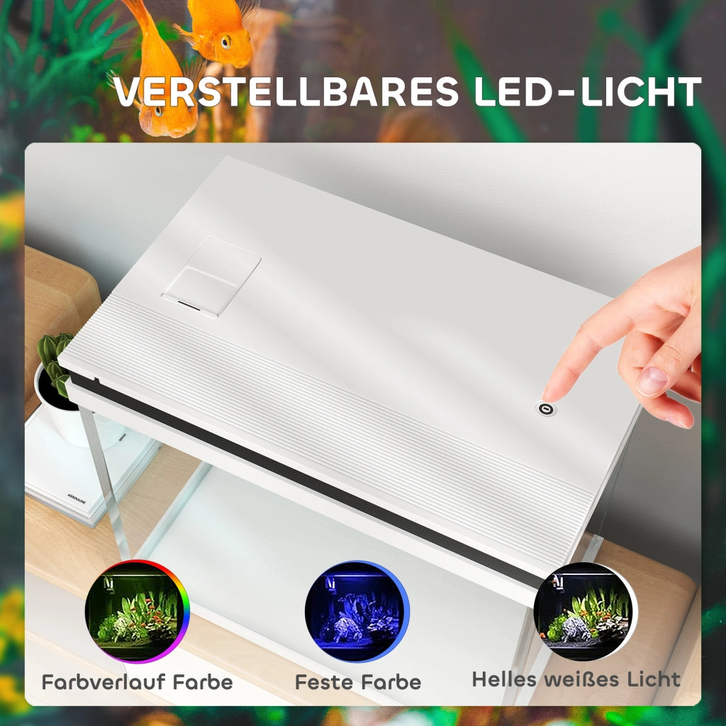 Acquario in vetro 41L ¨C Xylo ¨C con filtro, LED, pompa, bianco