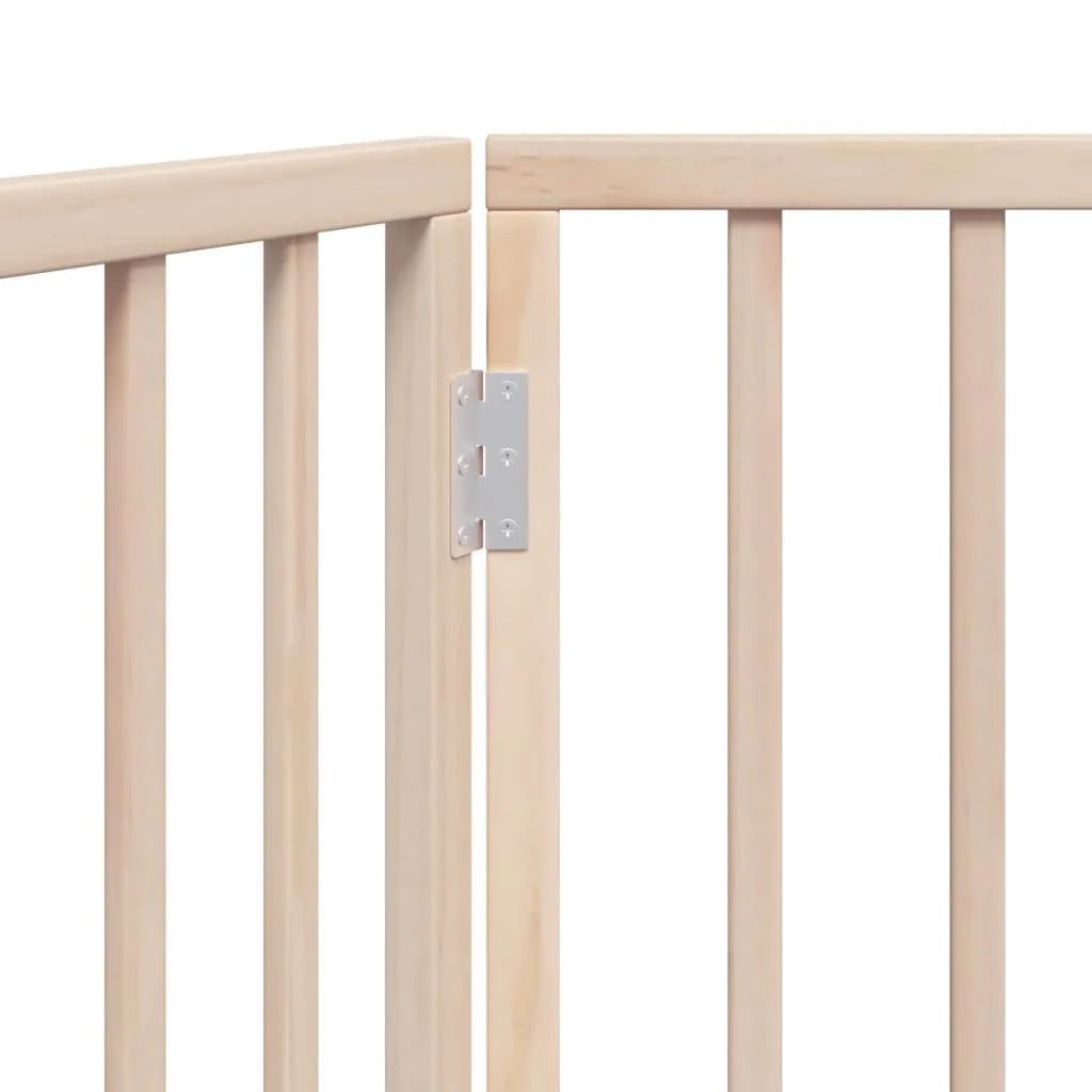 Cancelletto di sicurezza pieghevole per cani a 3 pannelli 150 cm legno di pioppo marrone 02_0023078