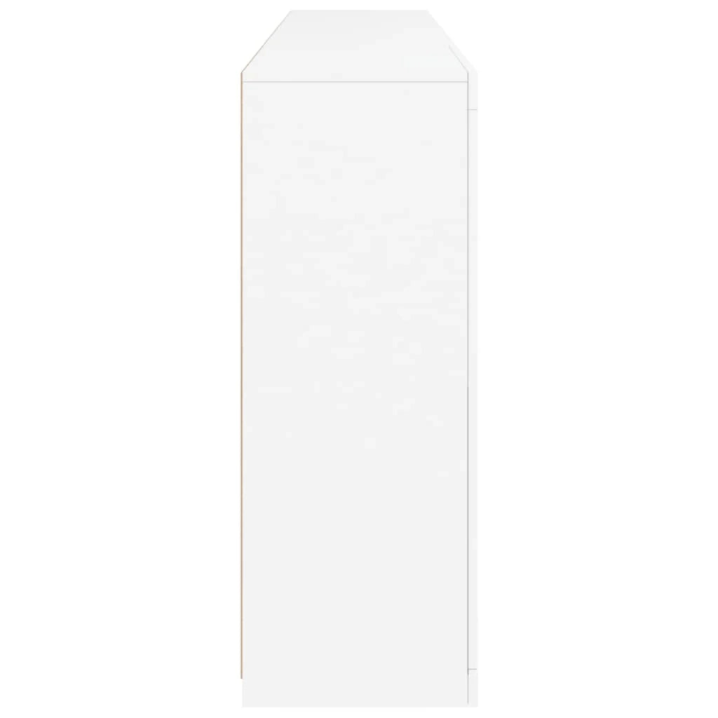 Buffet credenza cassettiera armadio mobile contenitore organizer per cucina soggiorno salotto con luci LED 202 x 37 x 100 cm bianco 02_0029841