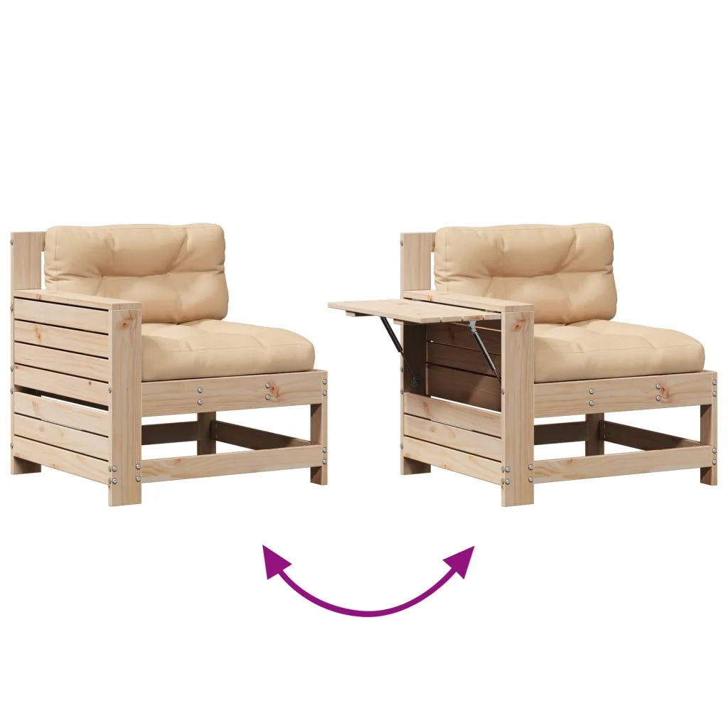 Set Divani Giardino 6 pz con Cuscini in Legno Massello di Pino 3250832