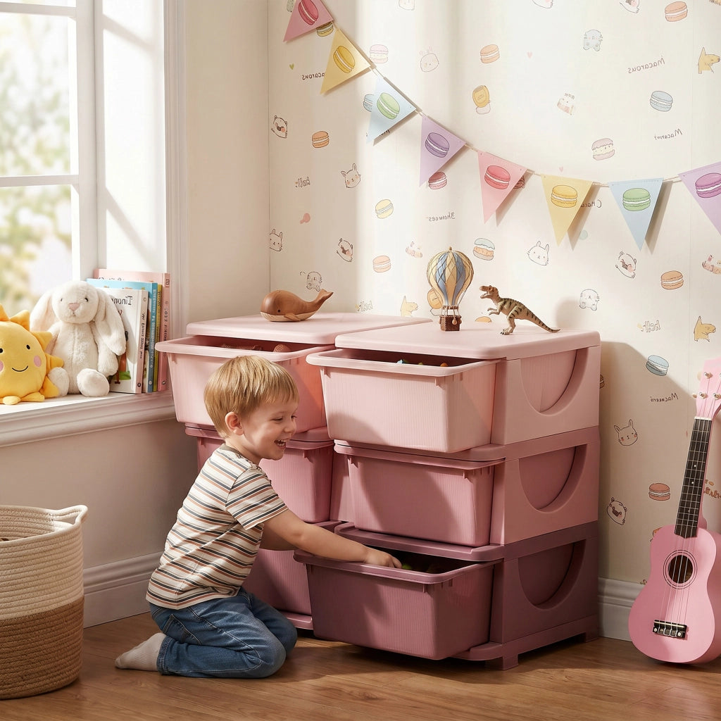 Cassettiera per Bambini con 3 Cassetti ¨C zephmum ¨C Rosa