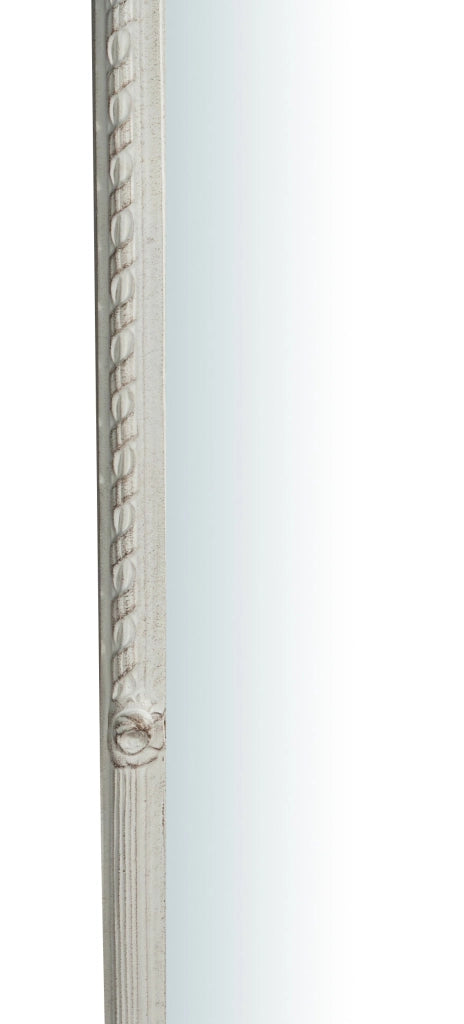 Biscottini Specchiera da parete in legno finitura bianco anticato L40xPR4,5x90 cm Made in Italy