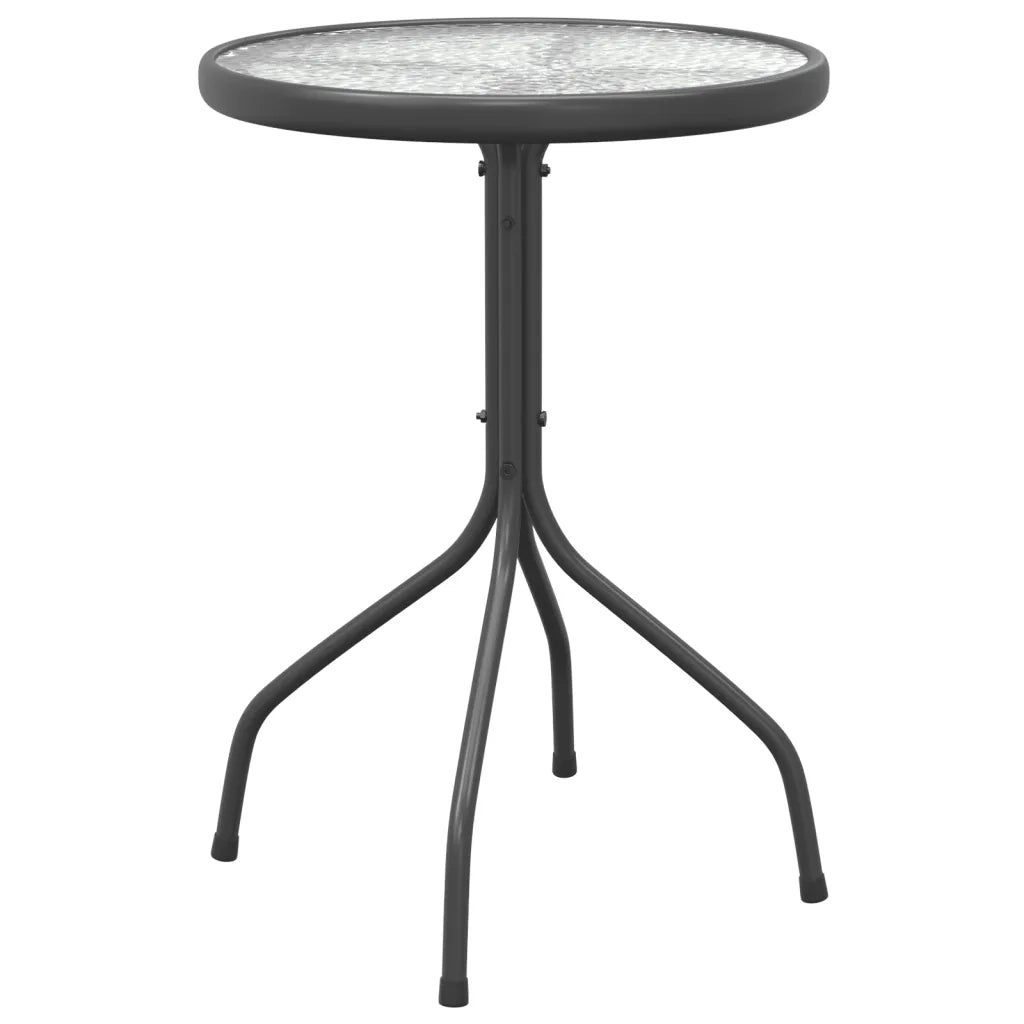 Set da Pranzo da Giardino 3 pz in Acciaio Nero 3203729