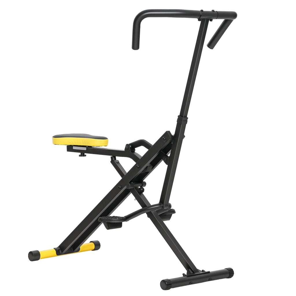 Macchina Total Crunch Pieghevole 57x105x115 cm con Seduta Regolabile in Metallo e Plastica Giallo