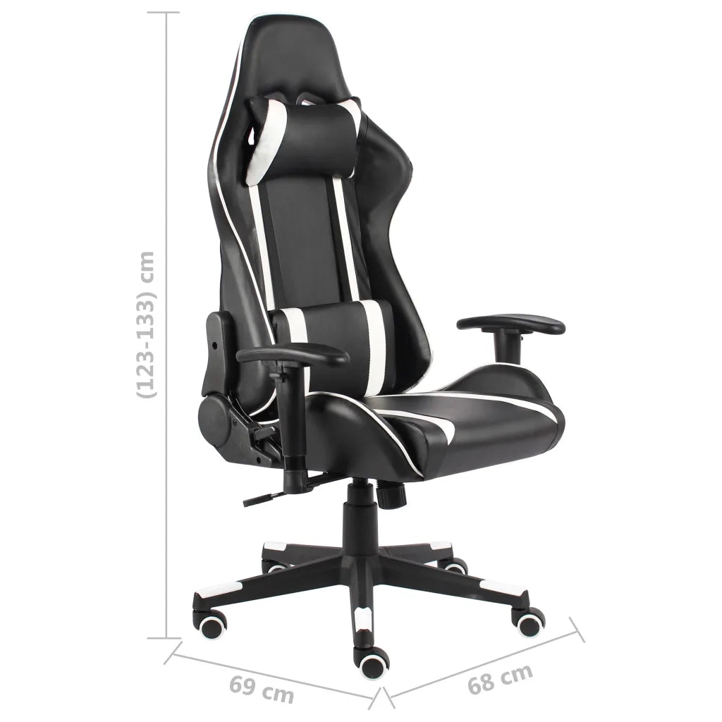 Sedia da Gaming | Sedia da e-sports Girevole Bianca in PVC