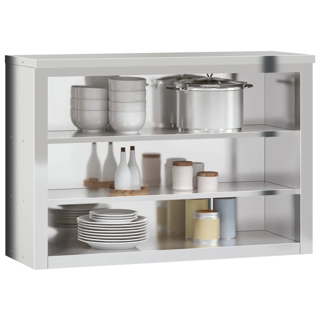 Mobile Cucina da Parete con Ripiani in Acciaio Inossidabile 376447