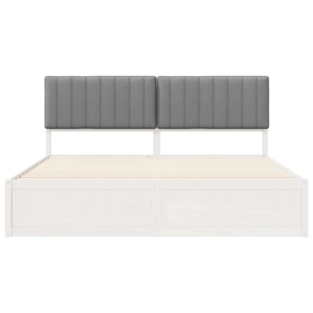 Letto con Testiera Rivestita Grigio chiaro 180 x 200 cm