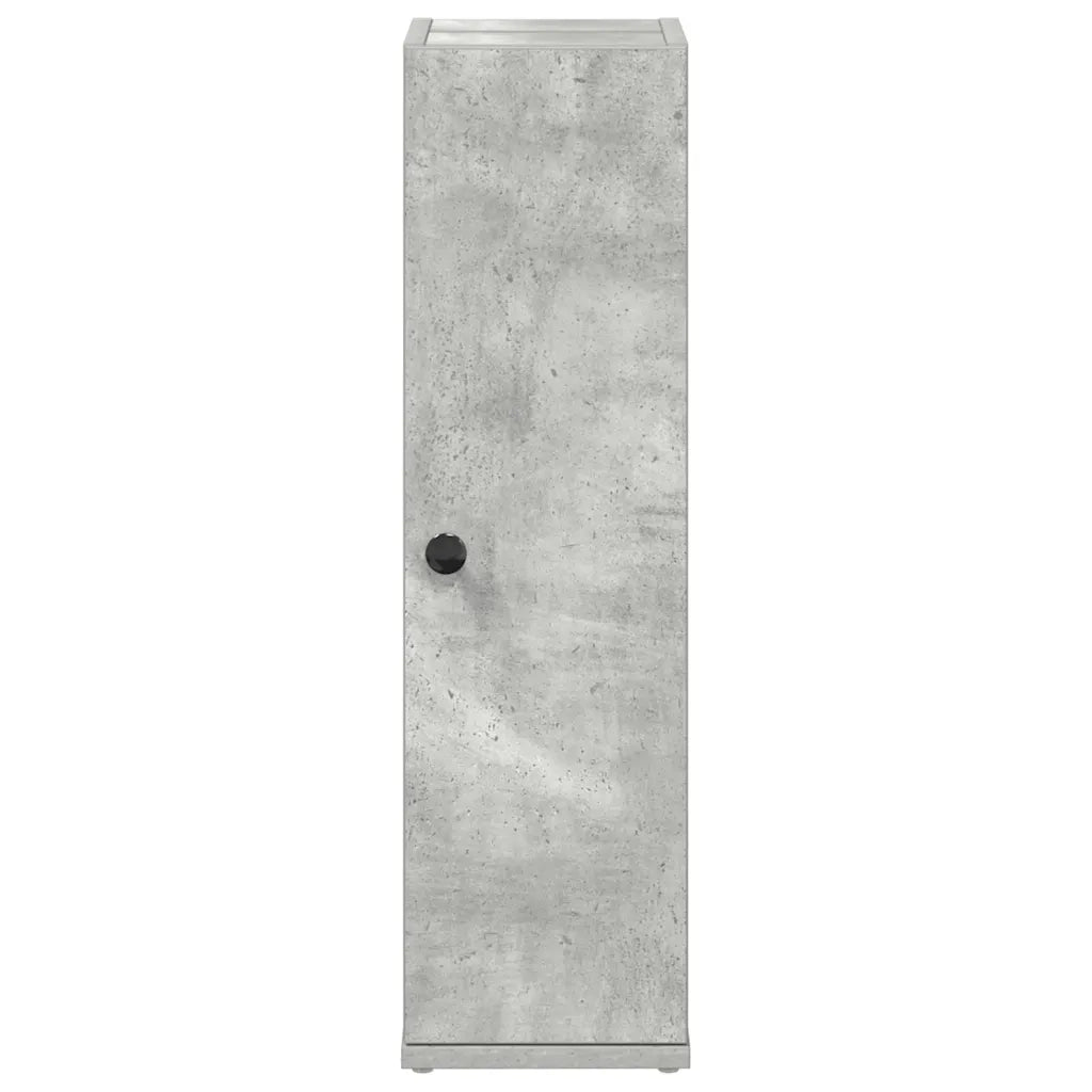 Mobile da Bagno con Portarotolo Grigio Cemento 20,5x22x72 cm