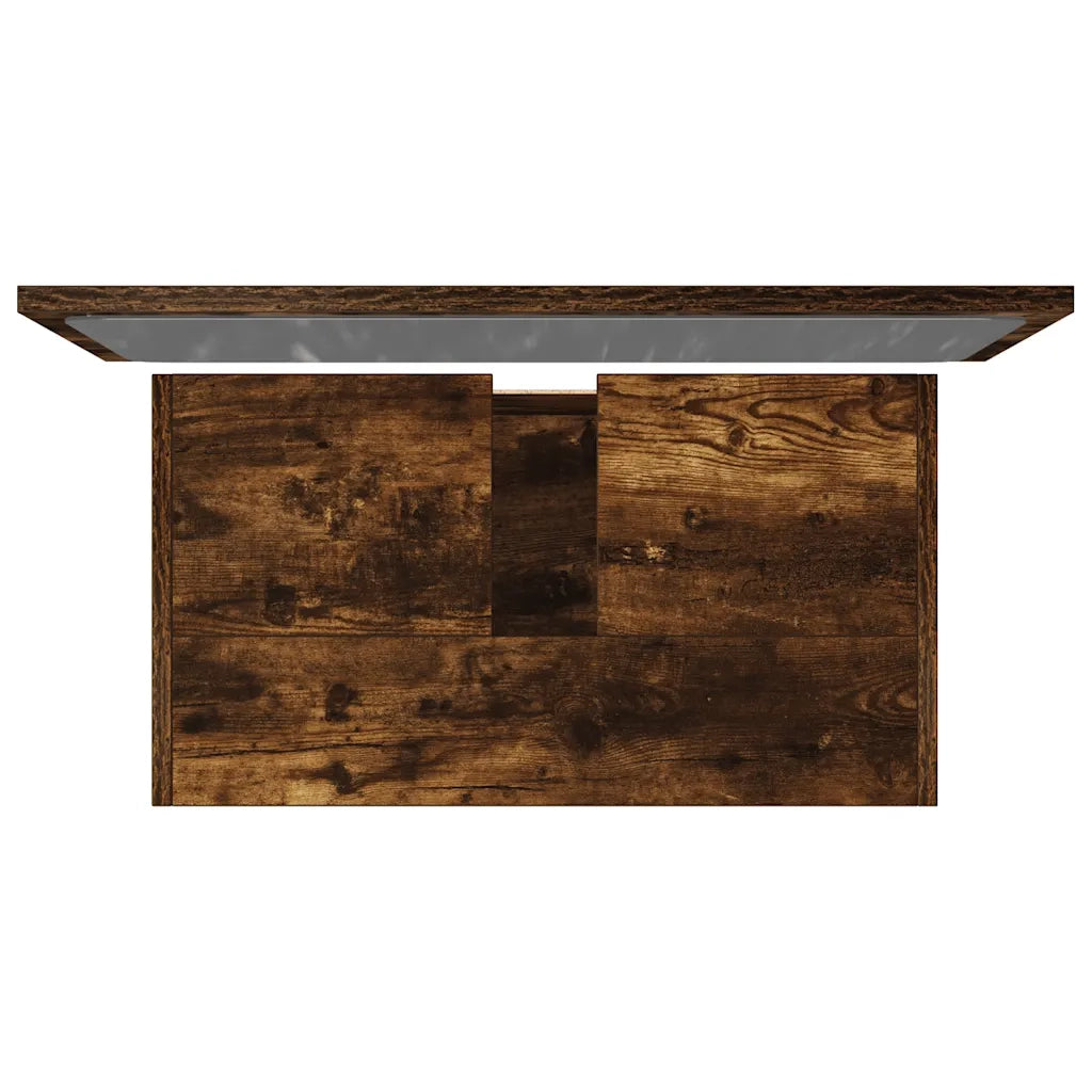Set Mobili da Bagno 2 pz Rovere Fumo in Legno Multistrato 835697