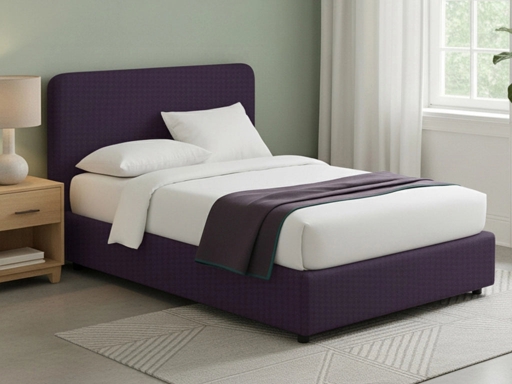Bury, Letto Matrimoniale Sfoderabile Made in Italy, Viola
