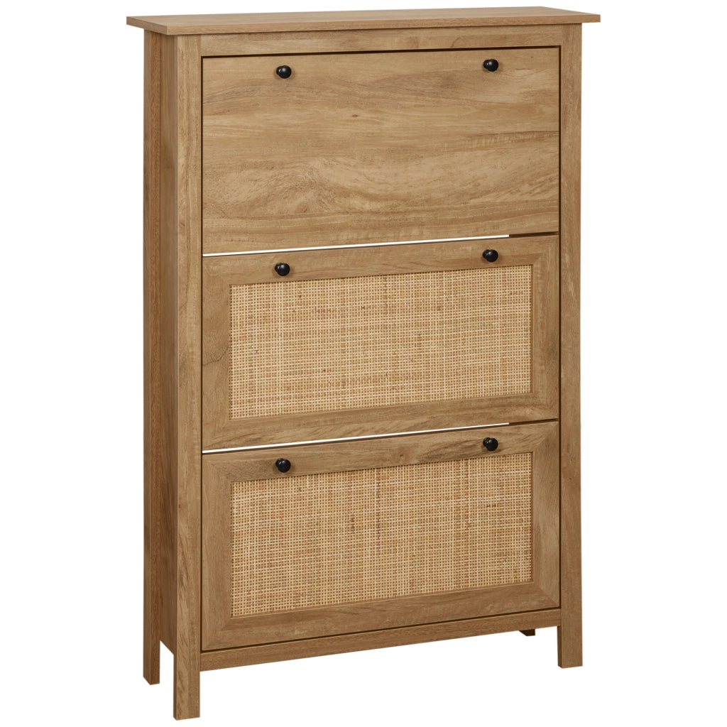 Scarpiera 3 Ante con Ripiani ¨C Zephmum ¨C Legno Naturale