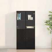 Highboard con Ante Rovere Nero 68x37x142 cm Legno ingegnerizzato