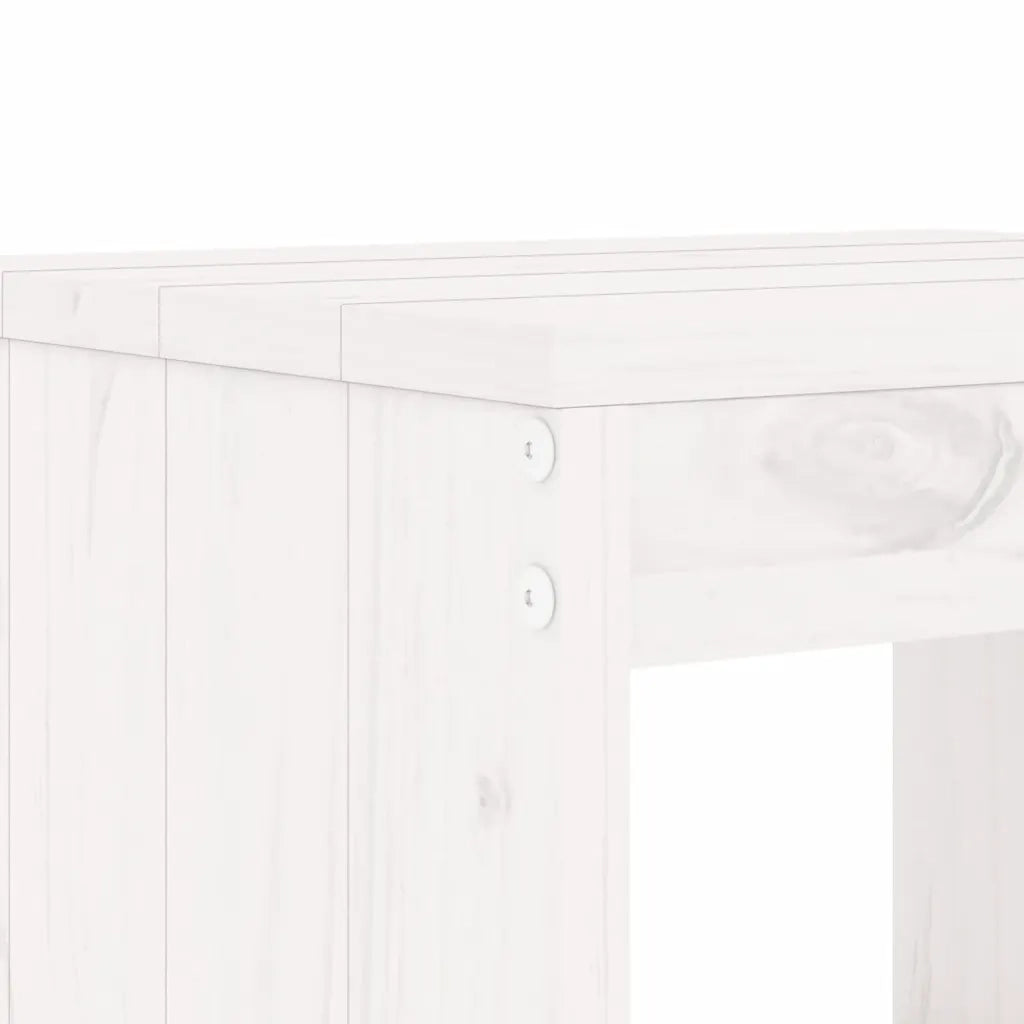 Set da Bistrot da Giardino 3pz | Set Salotto da Giardino Bianco in Legno Massello di Pino