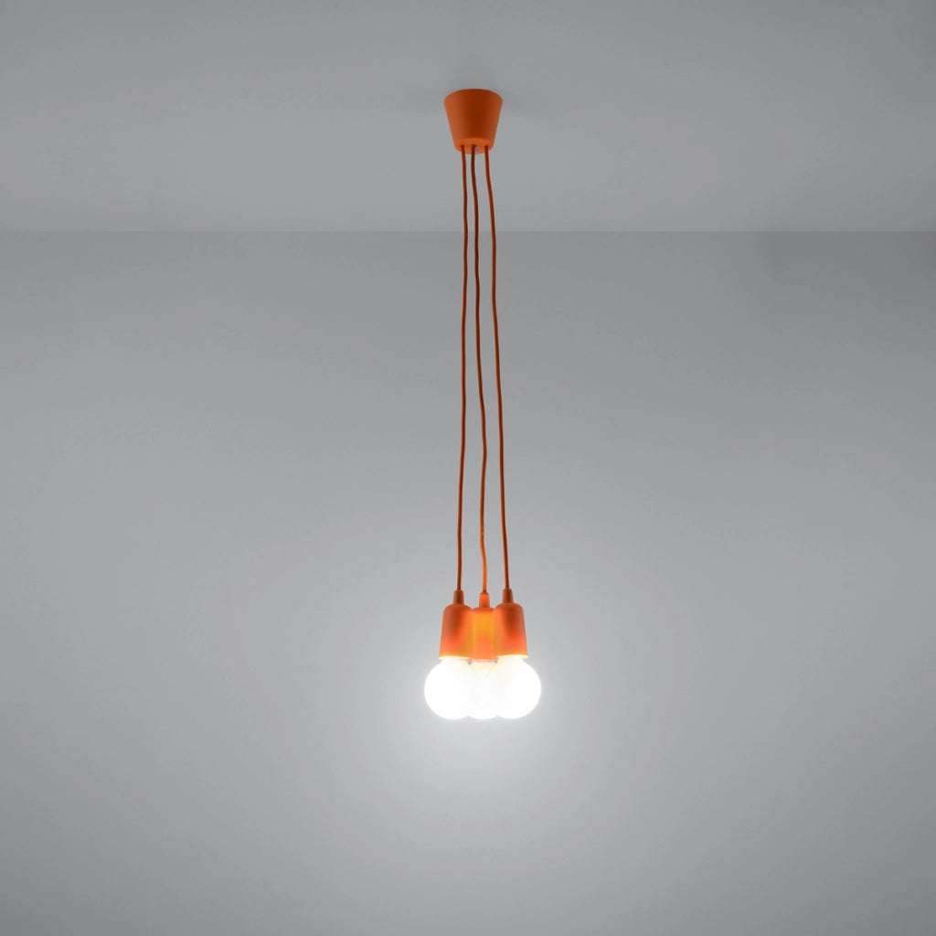 Lampada a sospensione DIEGO 3 arancione