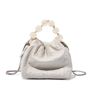 Borsa a tracolla Stachel da donna in vera pelle, bianca