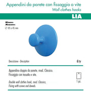 1 appendino da parete classic disco fissaggio a muro azzurro