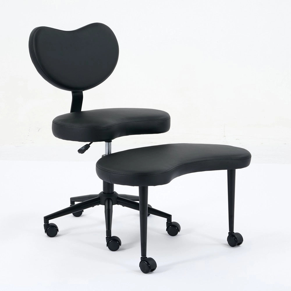 Sedia da Ufficio Inginocchiatoio con Ruote ¨C Xylo ¨C Similpelle Nera, Supporto Lombare, Altezza Regolabile
