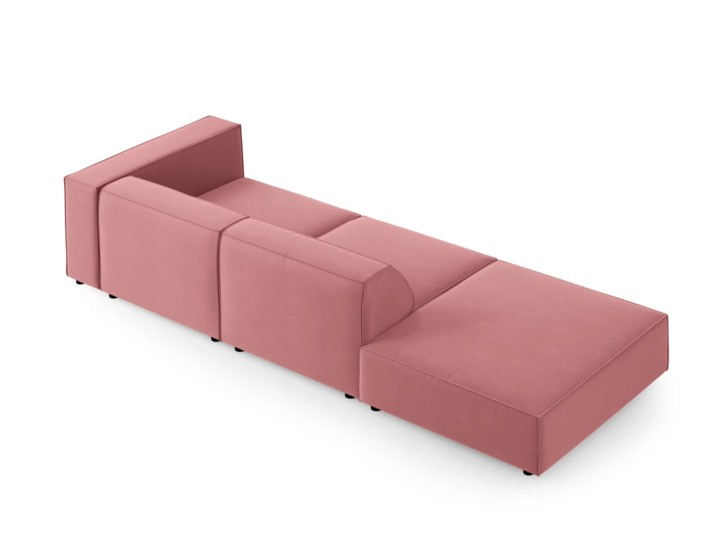 Cosmopolitan Design - Divano sinistro "Arendal" 4 posti in velluto salmone 