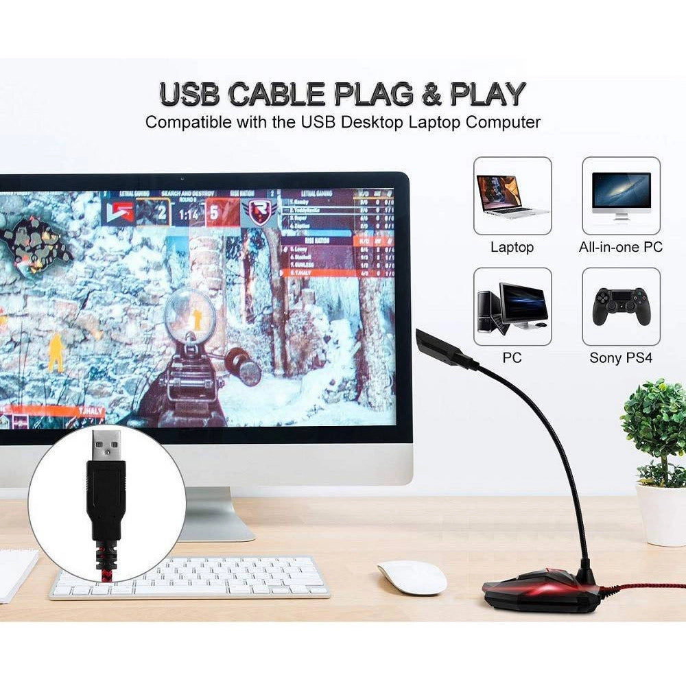 Trade Shop - Microfono Da Tavolo Scrivania Meeting Voice Conferenze Gaming Pc Usb Q55 -