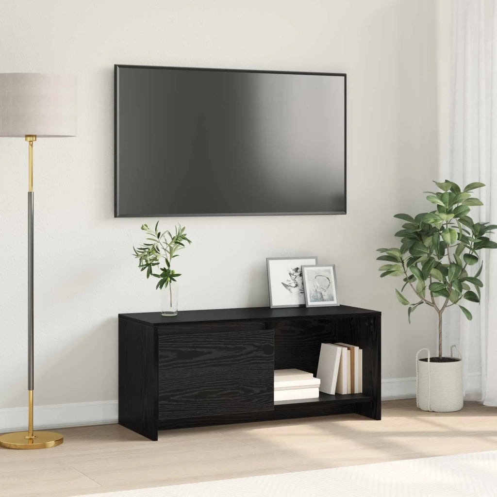 Set mobile TV Rovere Nero 90 x 35 x 40 cm Legno multistrato 875233