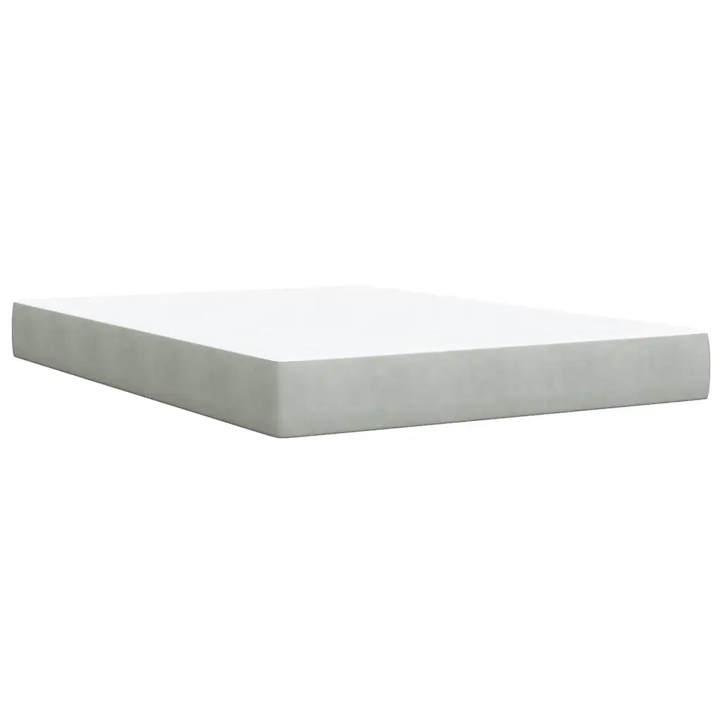 Giroletto a Molle con Materasso Grigio Chiaro 140x200cm Velluto 3290070