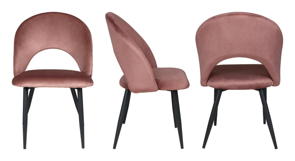 Sedia da pranzo imbottita in velluto rosso mattone - Zoe (2 pz) - SD36ZOPM