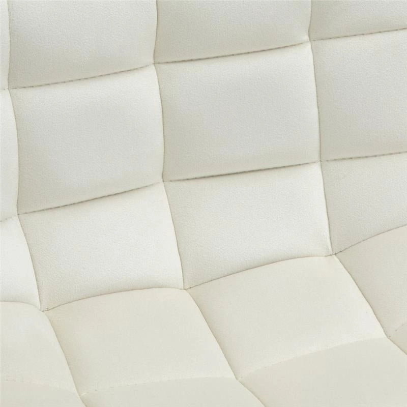 SET 2 SGABELLI DA BAR CON SCHIENALE E POGGIAPIEDI IN STILE NORDICO IN METALLO E VELLUTO, COLOR CREMA, 45X47X88 CM